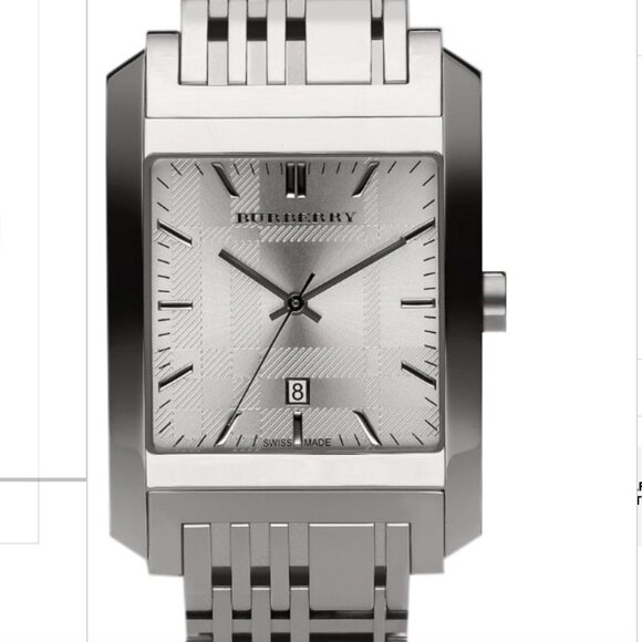 NWOT: Burberry Square Check Men's Watch Model BU1567 Stainless Steel - Picture 1 of 12